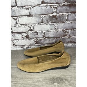 ARCHE Laius Sand Tan Nubuck Leather Low Heel Ballet Flats Women Sz 40EU/9.5M US